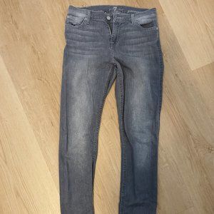 7 for All Mankind Grey Skinny Jeans - Size 26